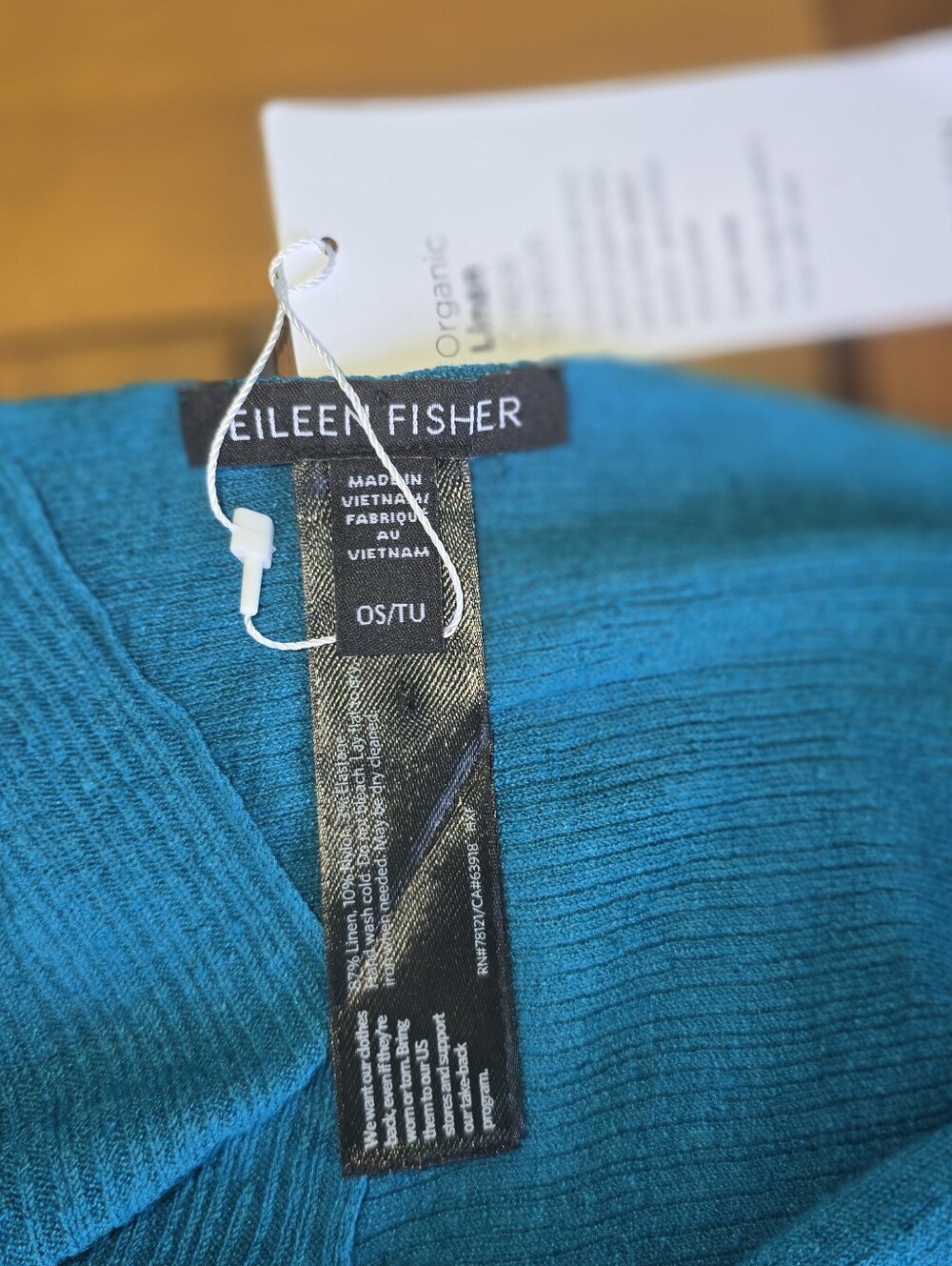 Organic Linen Crepe Stretch Poncho - Picture 5 of 7